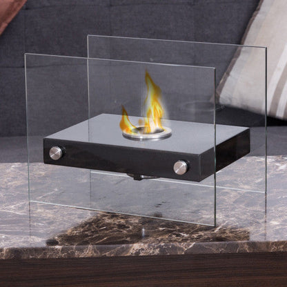 Costway Portable Ventless Firepit Bio Ethanol Tabletop Fireplace