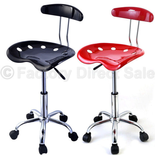 Costway Red New ABS Tractor Seat Adjustable Bar Stools Swivel Chrome Kitchen Breakfast