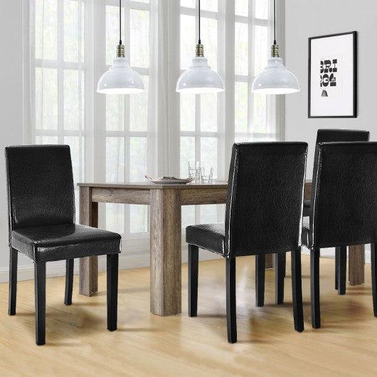 Costway Set of 2 Black Elegant Design Leather Contemporary Dining