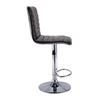 Costway Set of 2 Brown Swivel Bar Stool Modern Adjustable Height Hydraulic Diner Chair