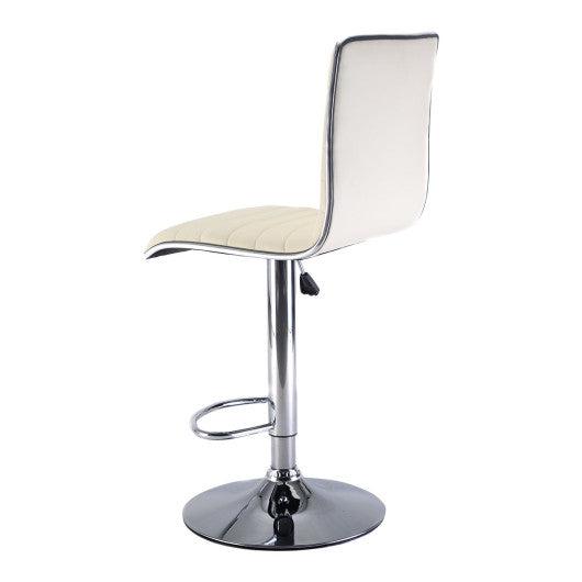 Costway Set of 2 Off White Swivel Bar Stool Modern Adjustable