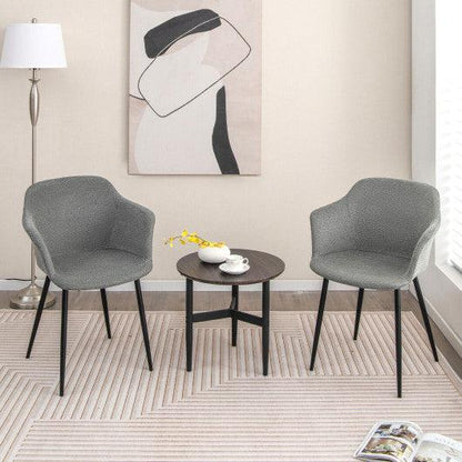 Costway Set of 4 Gray Upholstered Dining Chair with Ergonomic Backrest Design