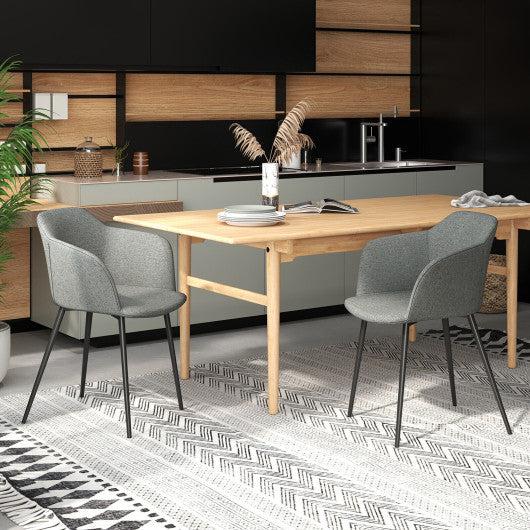 Costway Set of 4 Gray Upholstered Dining Chair with Ergonomic Backrest Design