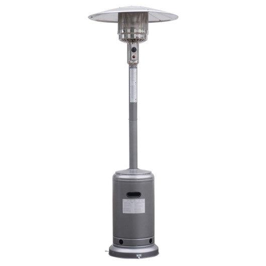 Costway Silver Gray Garden Standing Liquid Propane Gas Steel Accessories Heater