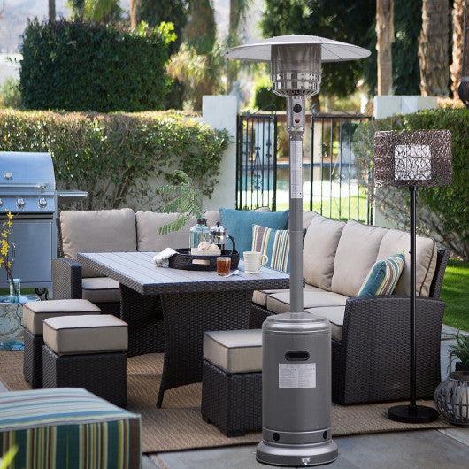 Costway Silver Gray Garden Standing Liquid Propane Gas Steel Accessories Heater