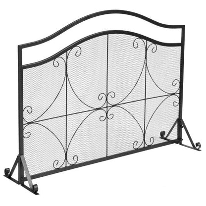 Costway Single Panel Fireplace Screen Free Standing Spark Guard Fence