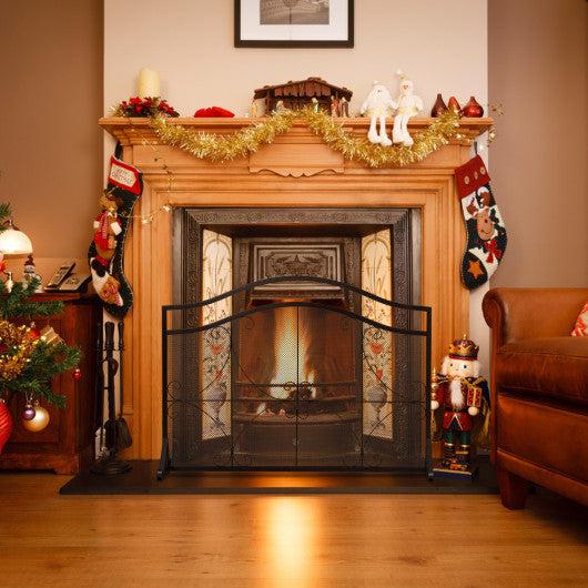 Costway Single Panel Fireplace Screen Free Standing Spark Guard Fence