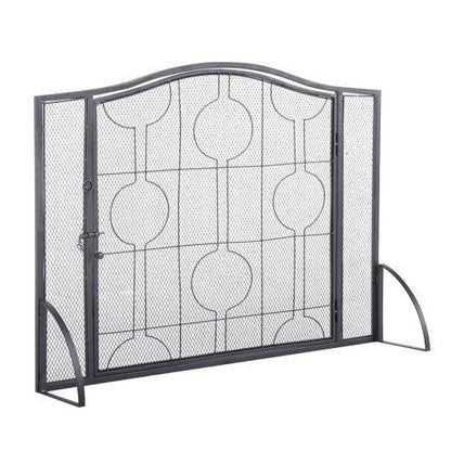 Costway Single Panel Heavy Duty Steel Fireplace Screen
