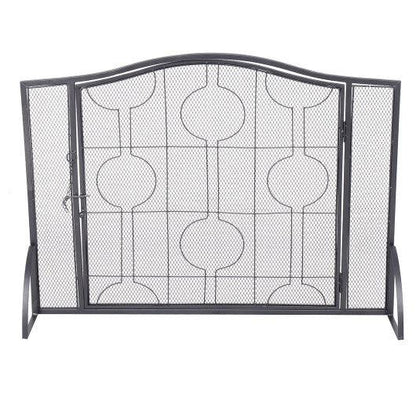 Costway Single Panel Heavy Duty Steel Fireplace Screen