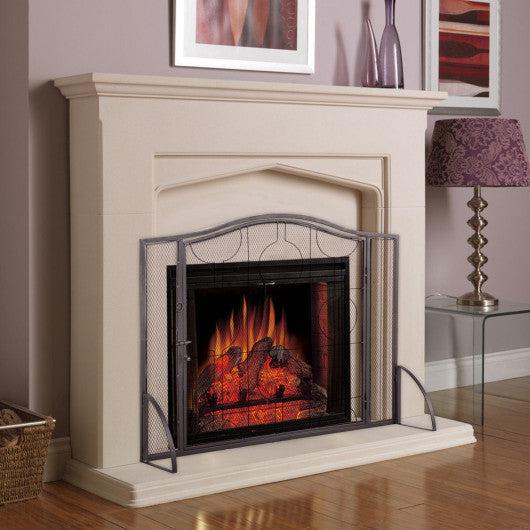 Costway Single Panel Heavy Duty Steel Fireplace Screen