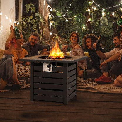 Costway Square Propane Fire Pit Table with Lava Rocks and Rain Cover