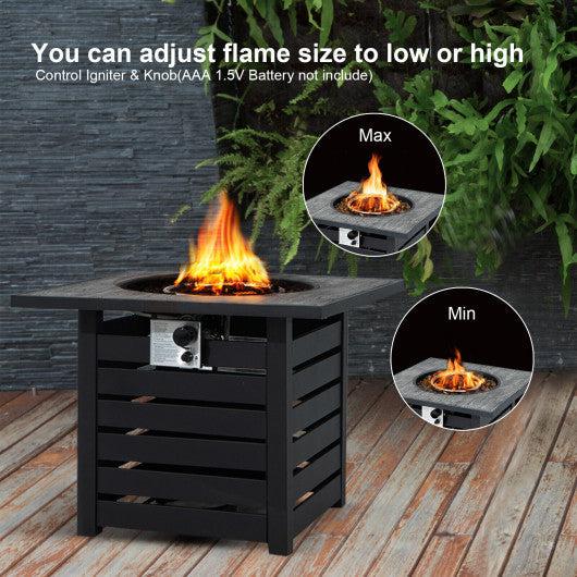 Costway Square Propane Fire Pit Table with Lava Rocks and Rain Cover