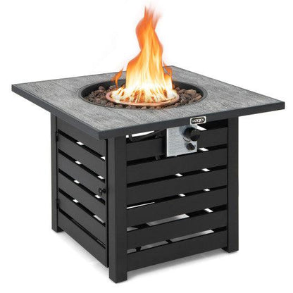 Costway Square Propane Fire Pit Table with Lava Rocks and Rain Cover