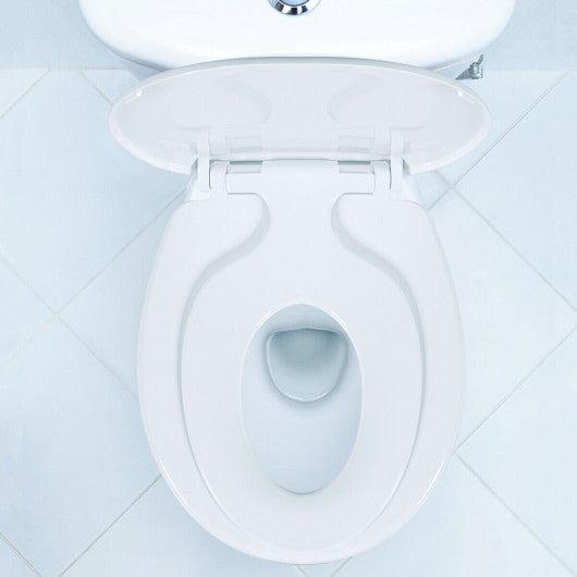 Costway Toddlers & Adult Round Toilet Seat with Built-in Potty