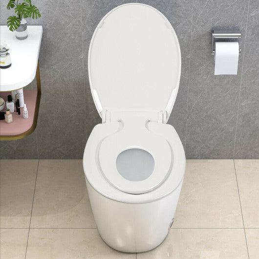 Costway Toddlers & Adult Round Toilet Seat with Built-in Potty