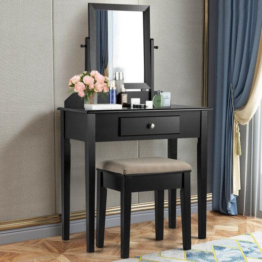 Costway Vanity Dressing Table Set with Large Drawer and Mirror