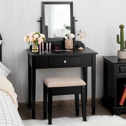 Costway Vanity Dressing Table Set with Large Drawer and Mirror