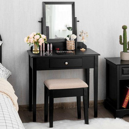 Costway Vanity Dressing Table Set with Large Drawer and Mirror