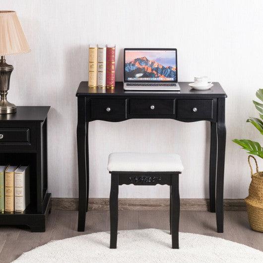 Costway Vanity Set with Removable Makeup Organizer and Comfortable Cushioned Stools