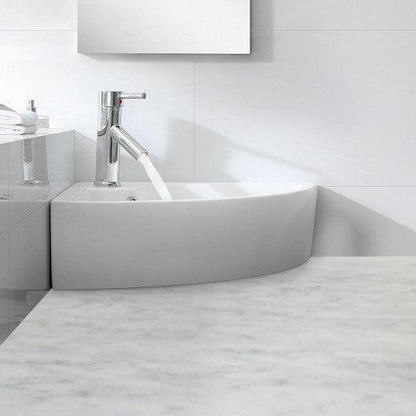 Costway Wall Mount Corner Ceramic Vessel Sink Angled Art Basin