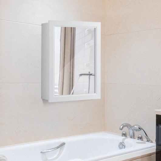 Costway Wall Mounted Adjustable Medicine Storage Mirror Cabinet