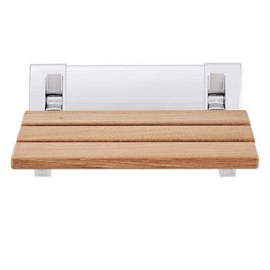 Costway Wall Mounted Teak Wooden Folding Shower Bath Seat