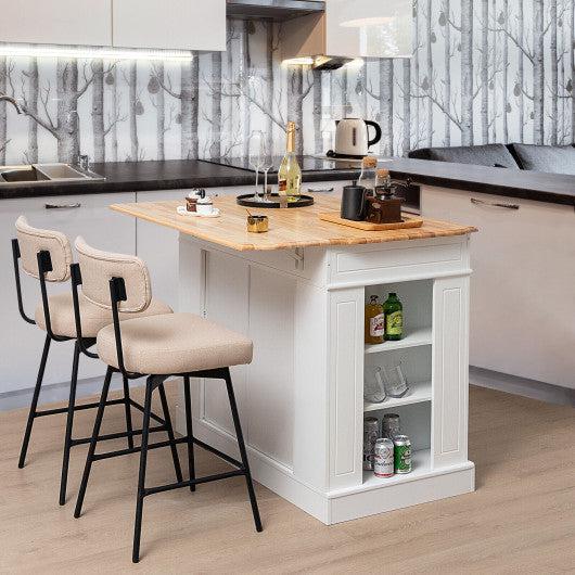 Costway White Kitchen Island with Storage and 3-Level Adjustable Shelves