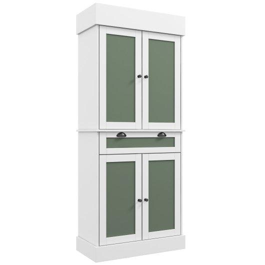 Costway White Kitchen Pantry Cabinet with 2-Door Sideboards and Adjustable Shelves