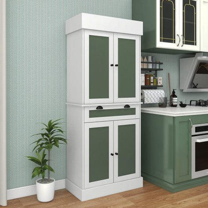 Costway White Kitchen Pantry Cabinet with 2-Door Sideboards and Adjustable Shelves