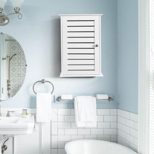 Costway White Wall Mount Medicine Cabinet Multifunction Storage Organizer