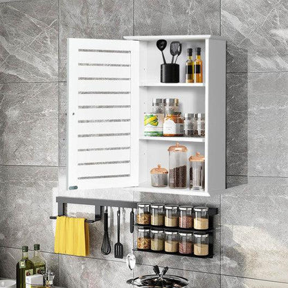 Costway White Wall Mount Medicine Cabinet Multifunction Storage Organizer