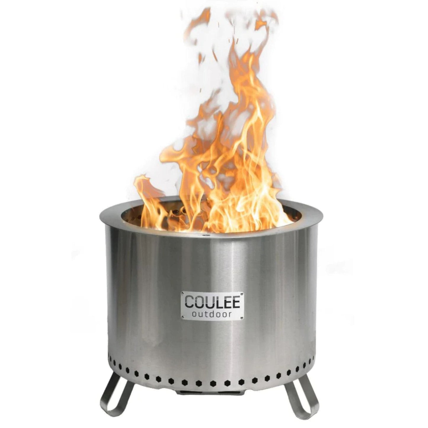 Coulee Colorado 21" Smokeless Multifuel Portable Stainless Steel Fire Pit