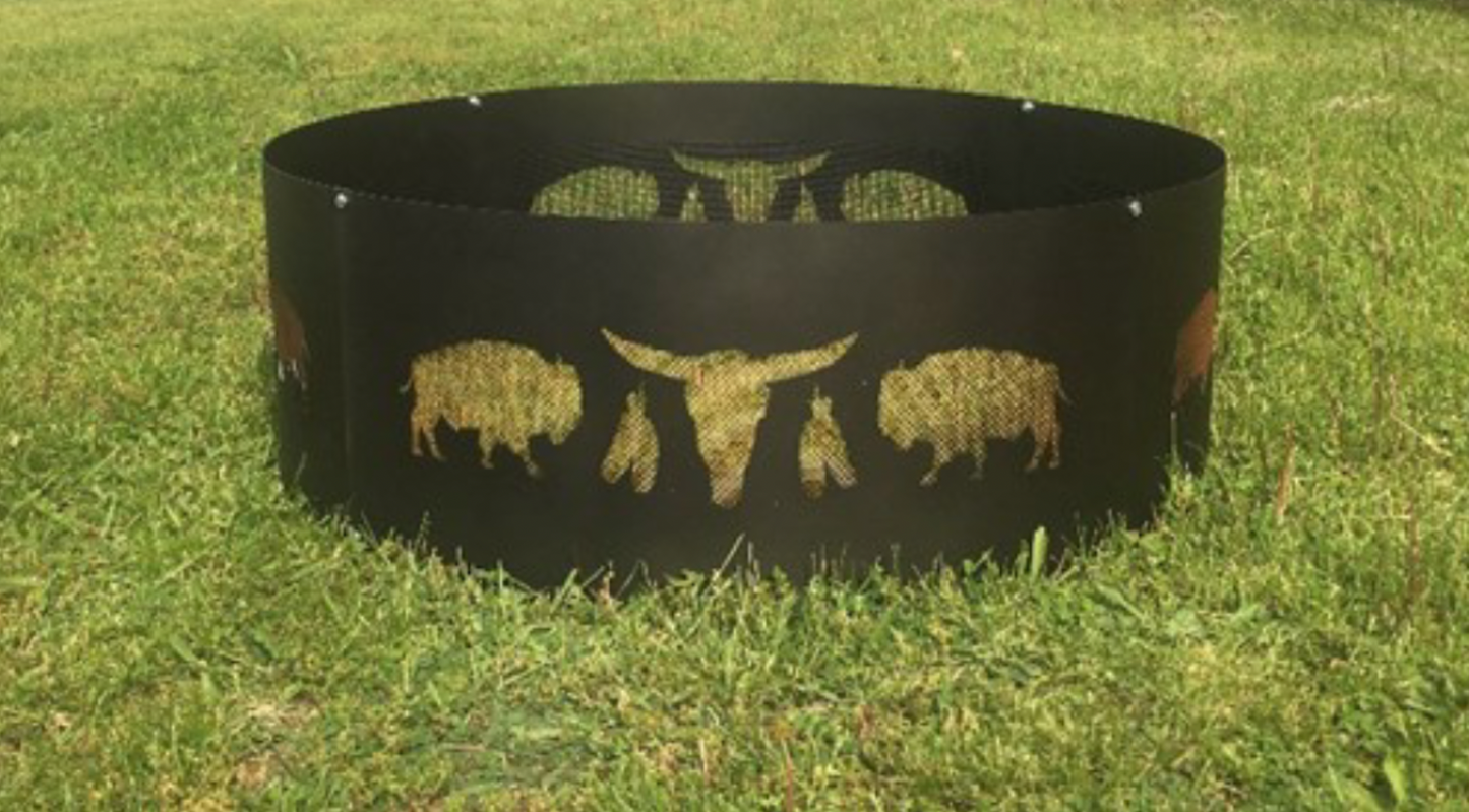Custom Firescreen Buffalo Fire Ring