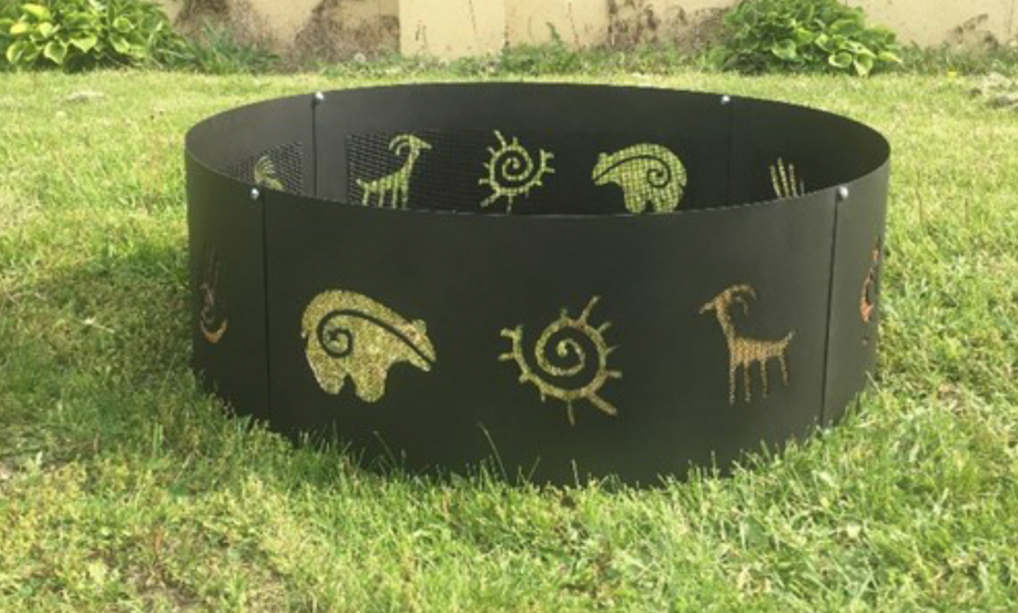 Custom Firescreen Petroglyph 36" Outdoor Fire Ring