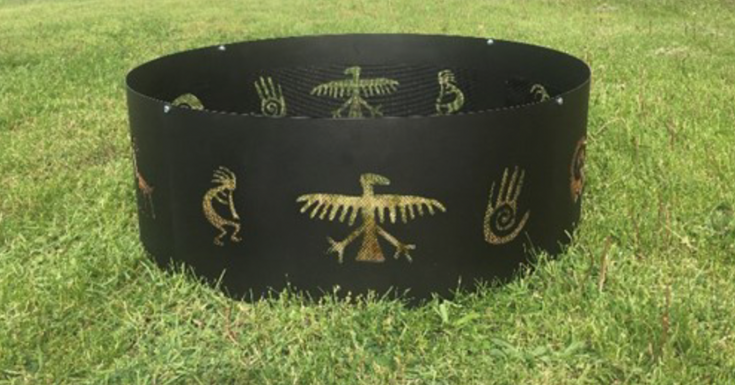 Custom Firescreen Petroglyph 36" Outdoor Fire Ring
