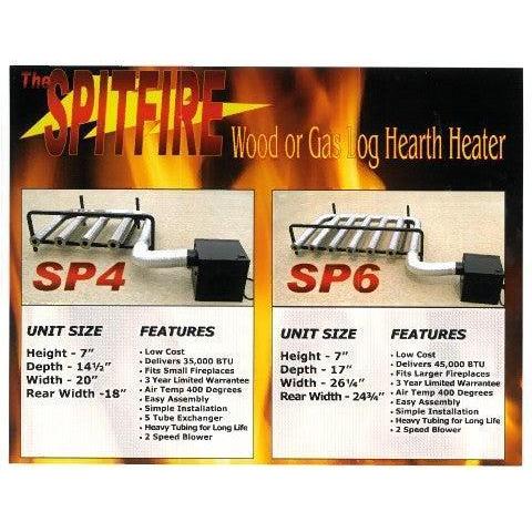 Custom Firescreen Spitfire 6 Tube Fireplace Heater With Blower