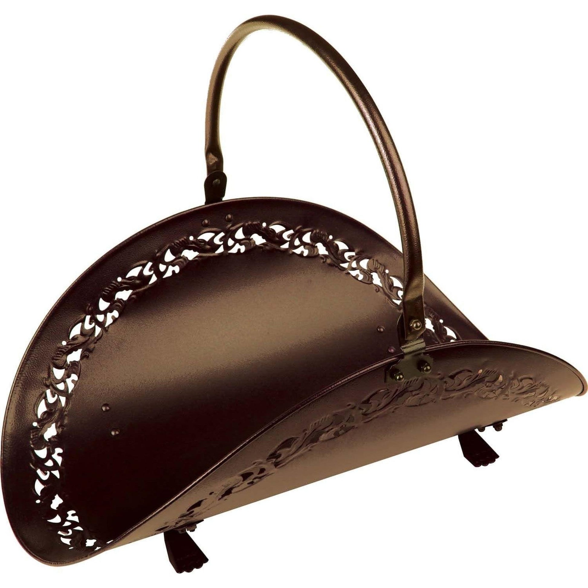Dagan Industries 15" x 21" Bronze Wood Basket With Filigree Body