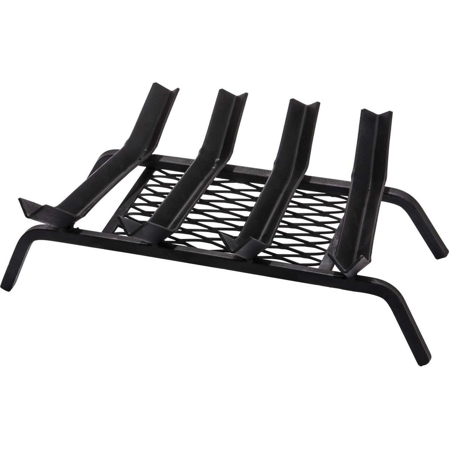 Dagan Industries 17" Black Steel V-Groove Design With Welded Ember Retainer 4-Bar Fireplace Grate