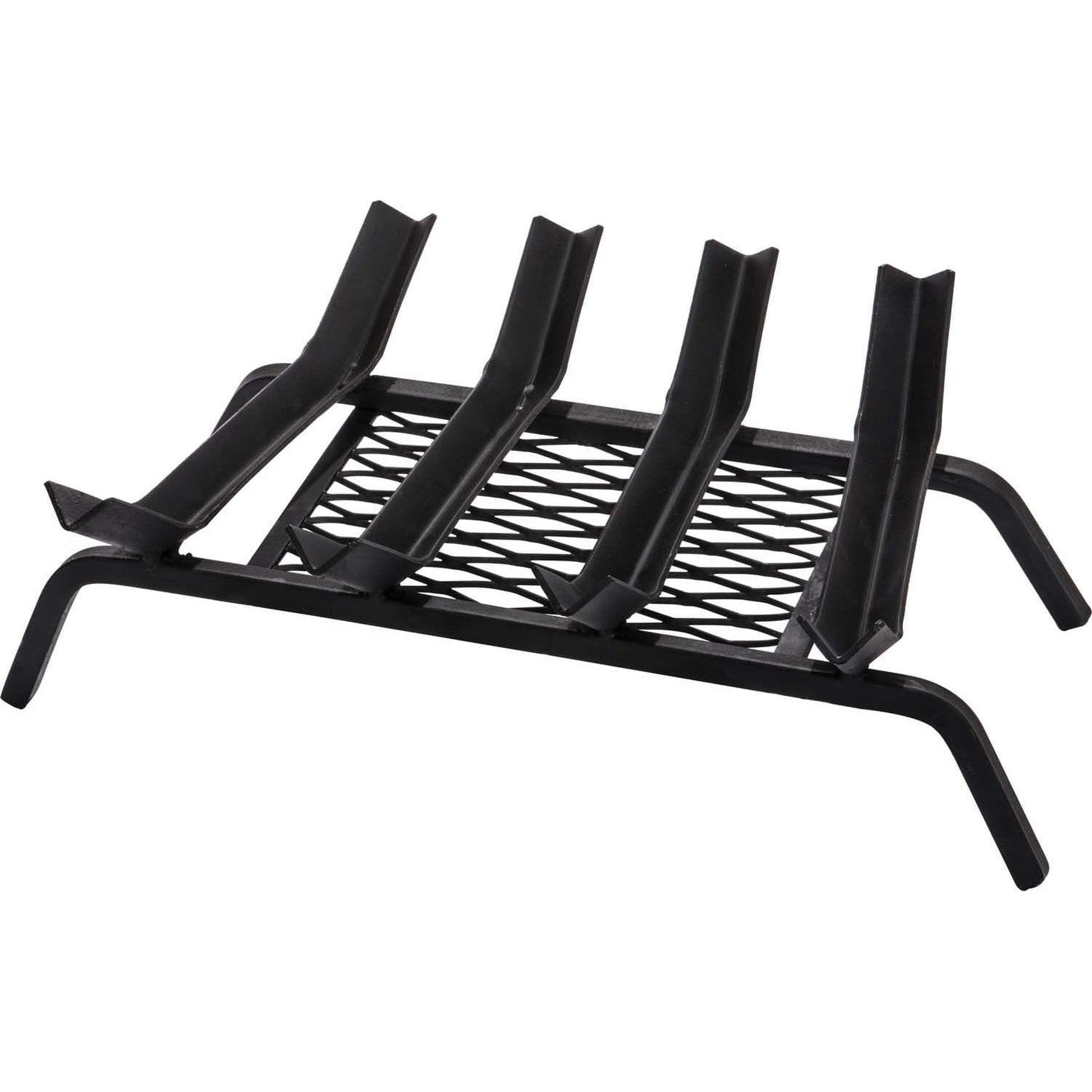 Dagan Industries 17" Black Steel V-Groove Design With Welded Ember Retainer 4-Bar Fireplace Grate