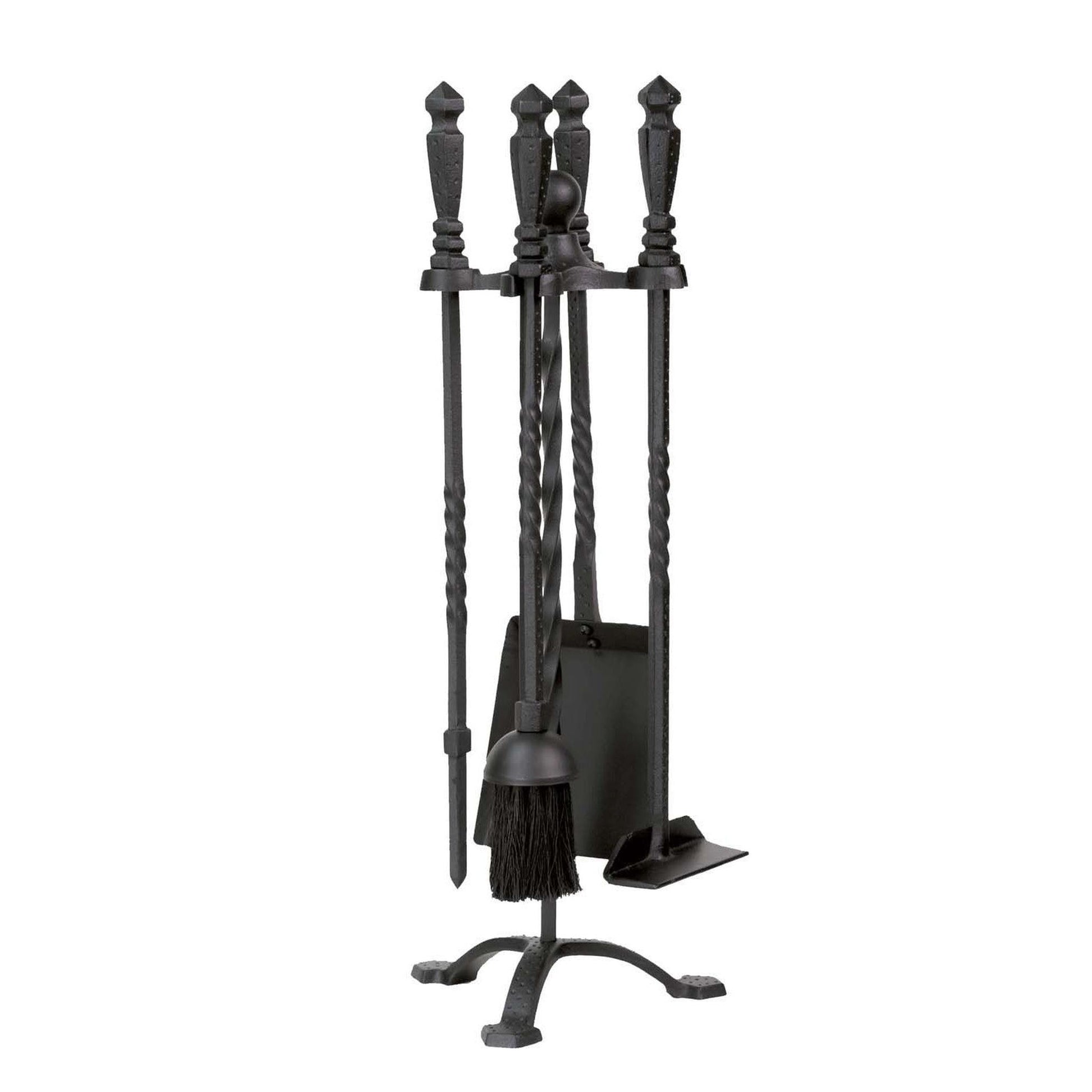 Dagan Industries 22" Black Wrought Iron 5-Piece Stove Fireset