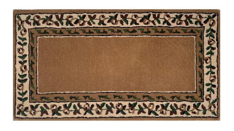 Dagan Industries 22" x 44" Beige Floral Hearth Rug