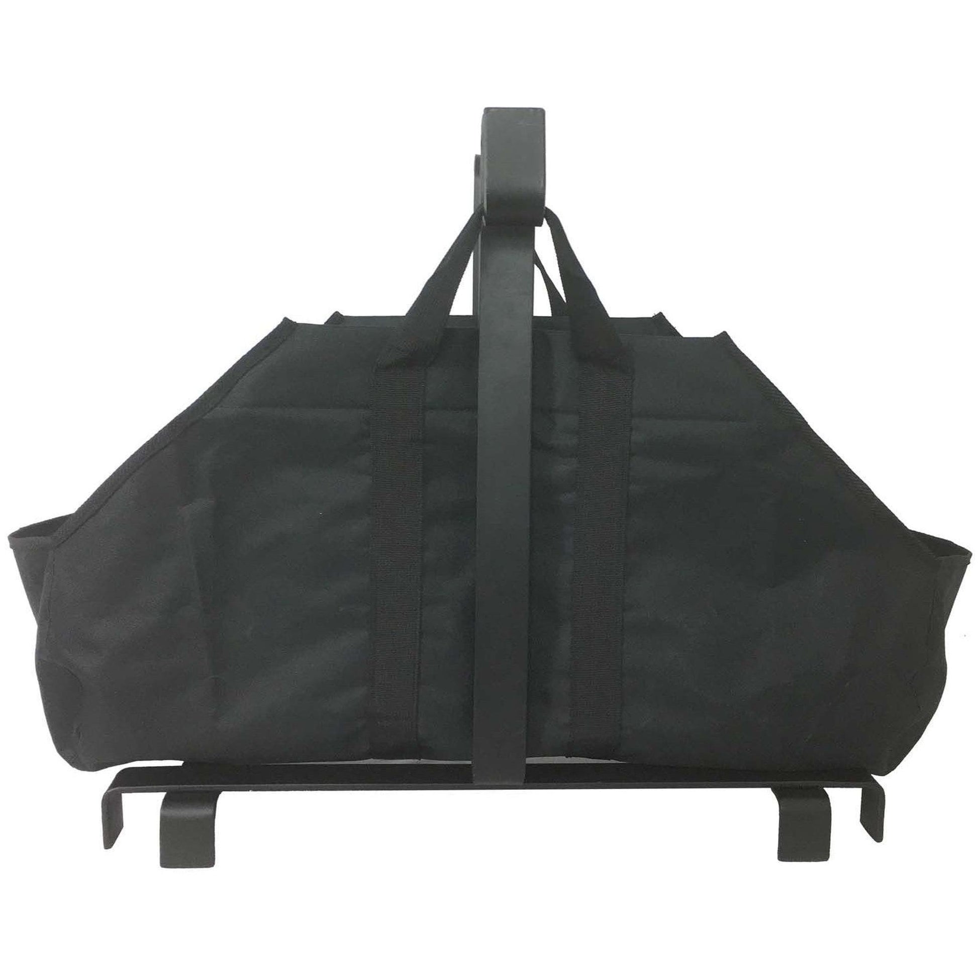 Dagan Industries 23" x 21" Black Wrought Iron Log Holder With Black Canvas Carrier