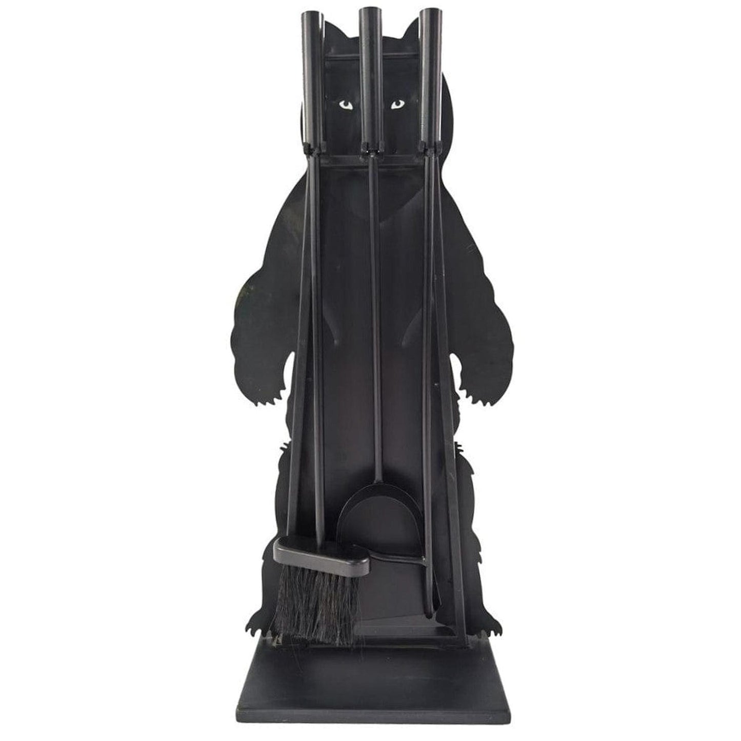 Dagan Industries 25" x 11" Black Steel 4-Piece Bear Fireset