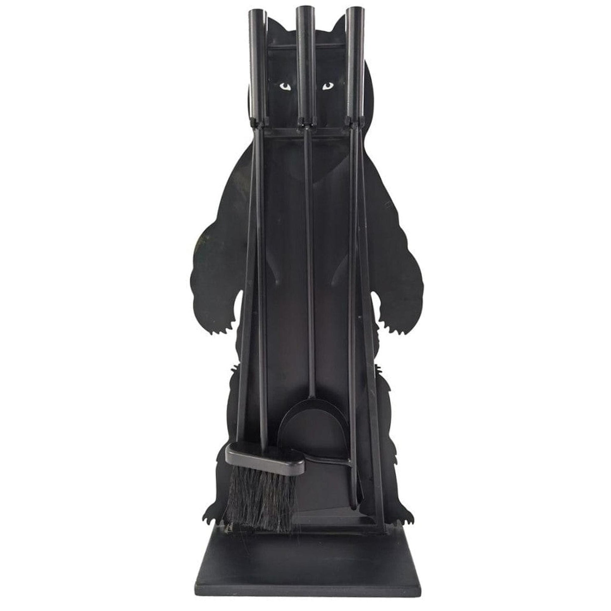 Dagan Industries 25" x 11" Black Steel 4-Piece Bear Fireset