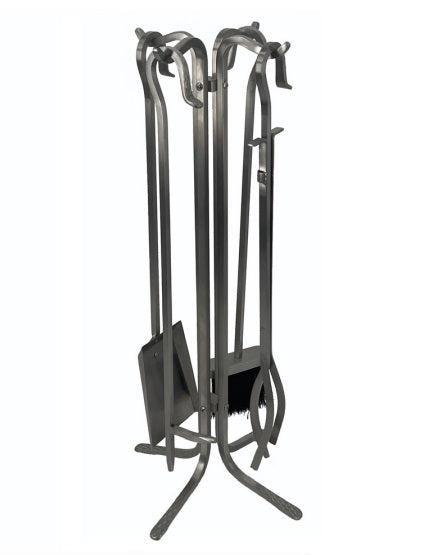 Dagan Industries 28" Stainless Steel 5-Piece Wrought Iron Fireplace Tool Set