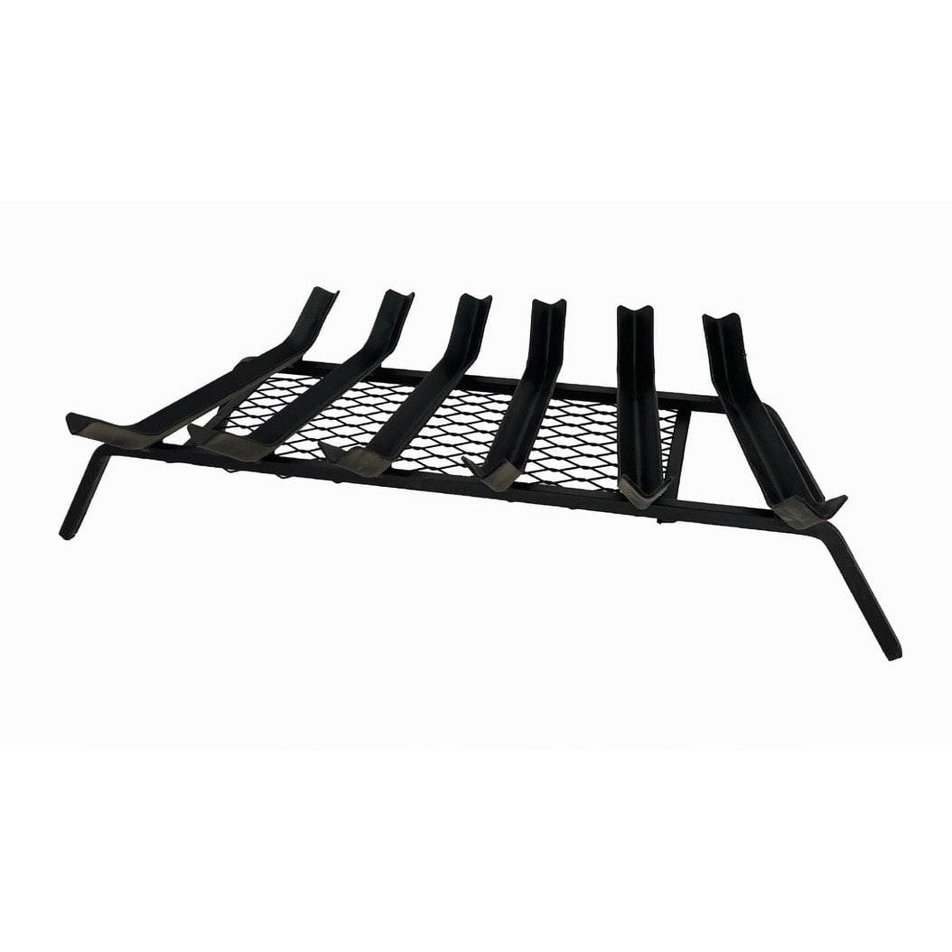 Dagan Industries 29" Black Steel V-Groove Design With Welded Ember Retainer 6-Bar Fireplace Grate