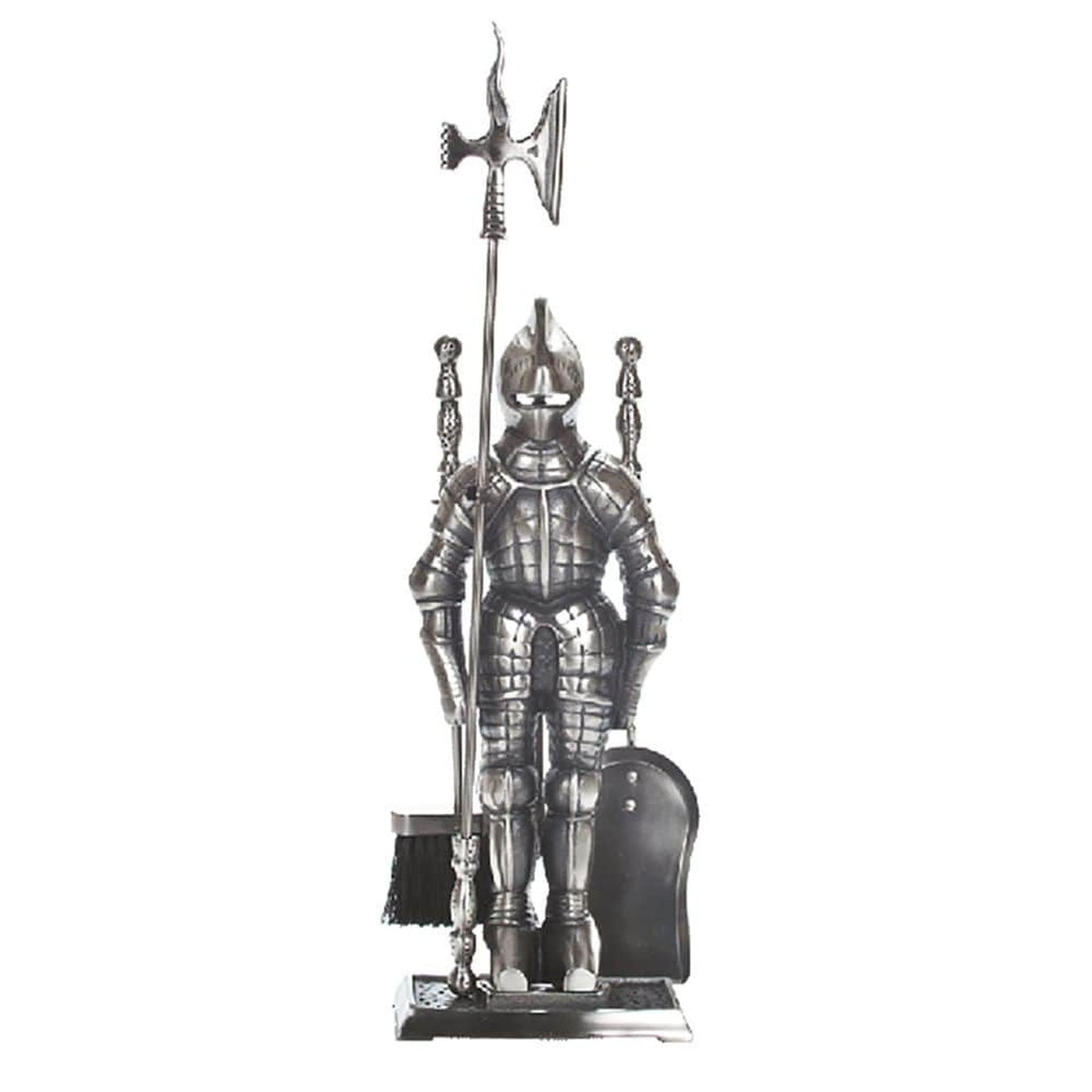 Dagan Industries 29" Pewter Finish 5-Piece Knight Fireset
