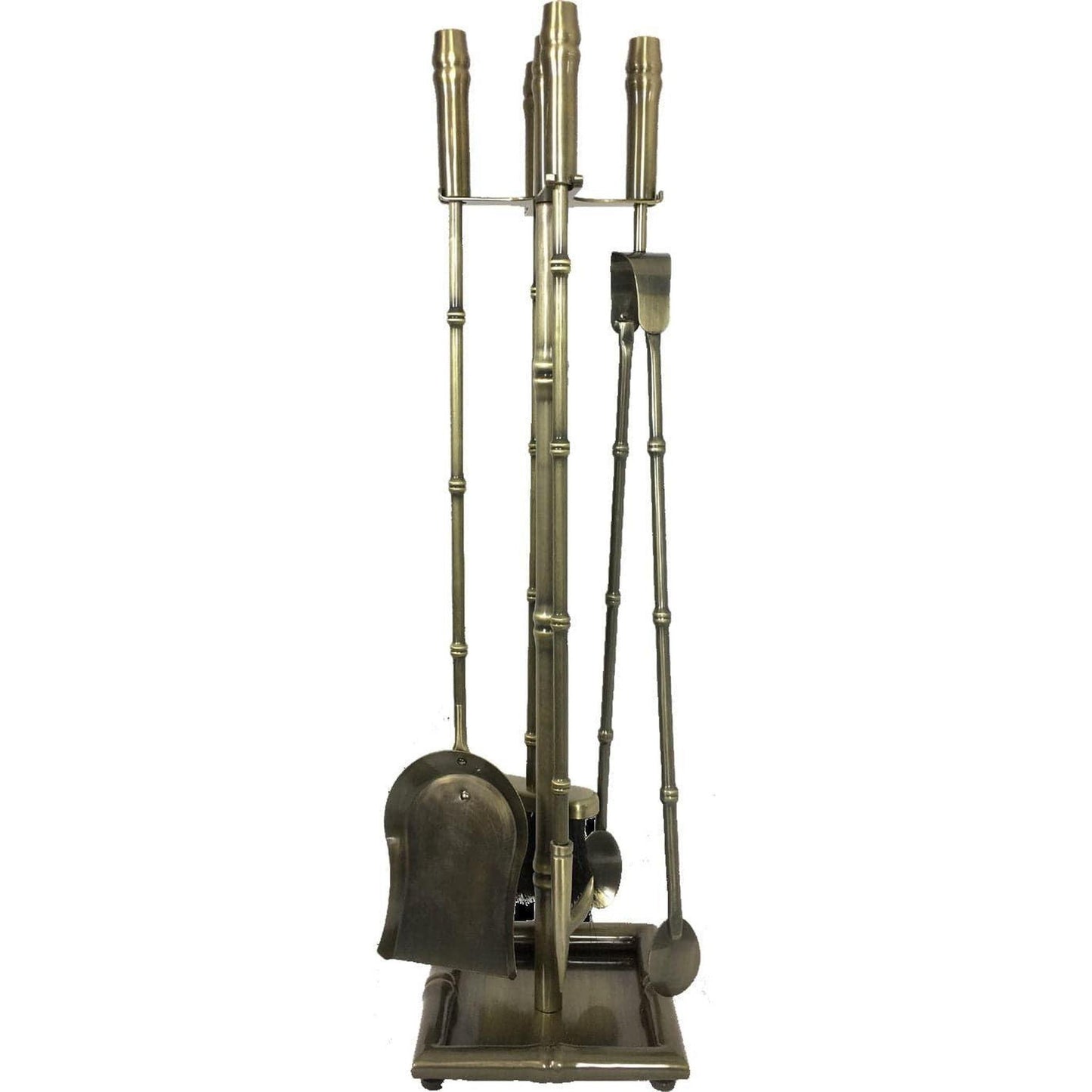 Dagan Industries 30" Antique Brass 5-Piece Bamboo Design Fireset