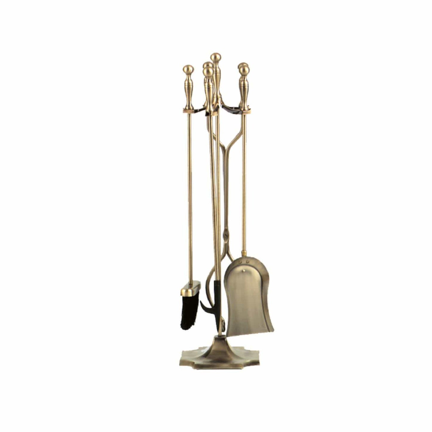 Dagan Industries 30" Antique Brass 5-Piece Fireset