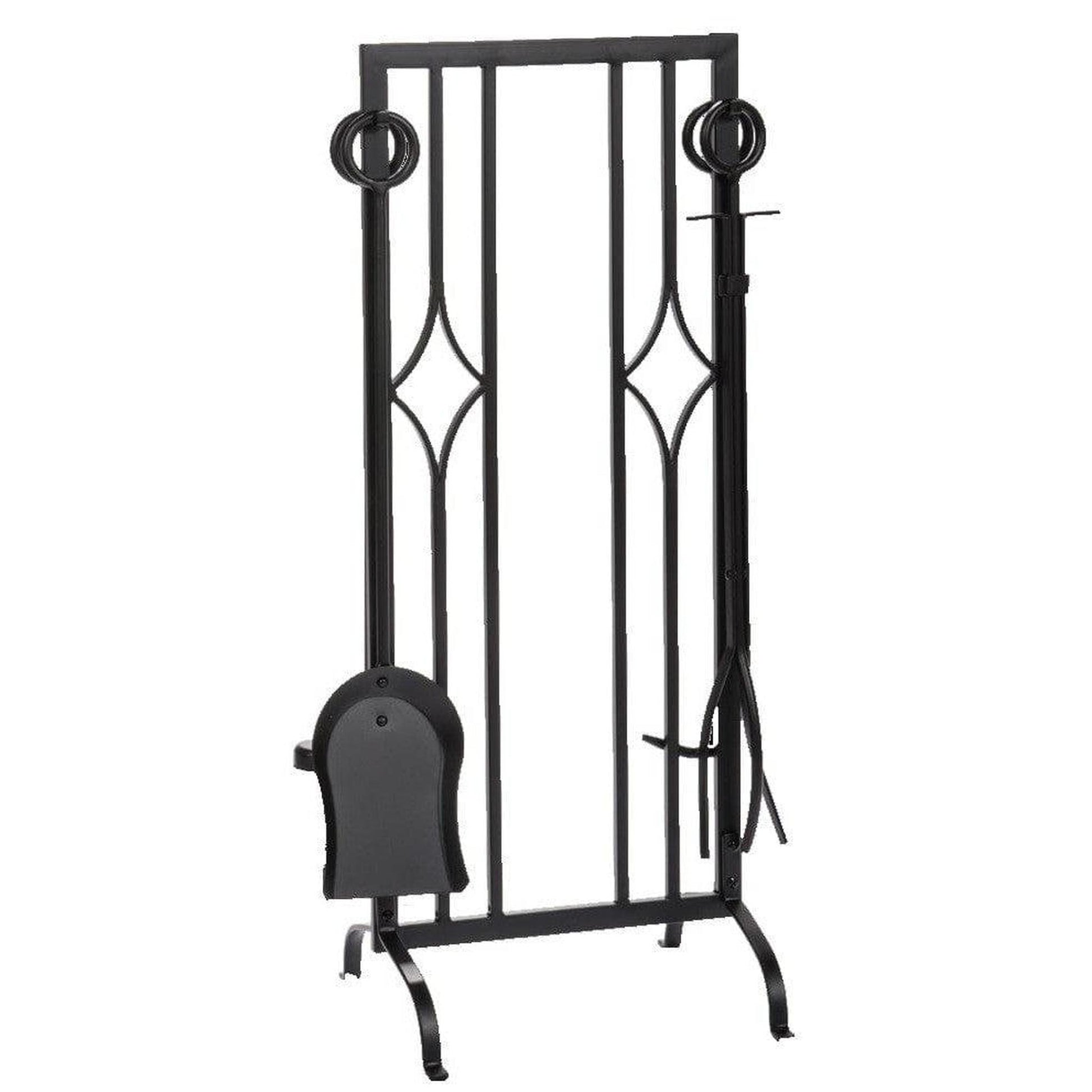 Dagan Industries 30" Black Diamond Design 5-Piece Fireplace Tool Set
